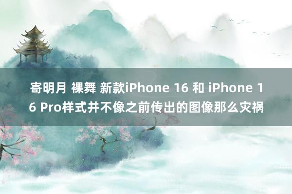 寄明月 裸舞 新款iPhone 16 和 iPhone 16 Pro样式并不像之前传出的图像那么灾祸