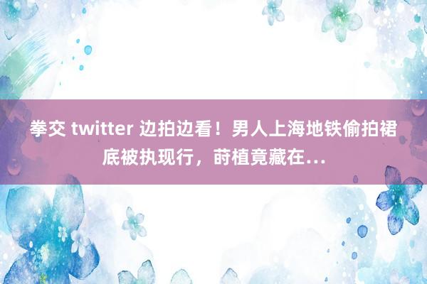 拳交 twitter 边拍边看！男人上海地铁偷拍裙底被执现行，莳植竟藏在…