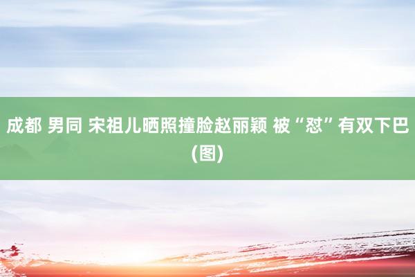 成都 男同 宋祖儿晒照撞脸赵丽颖 被“怼”有双下巴(图)