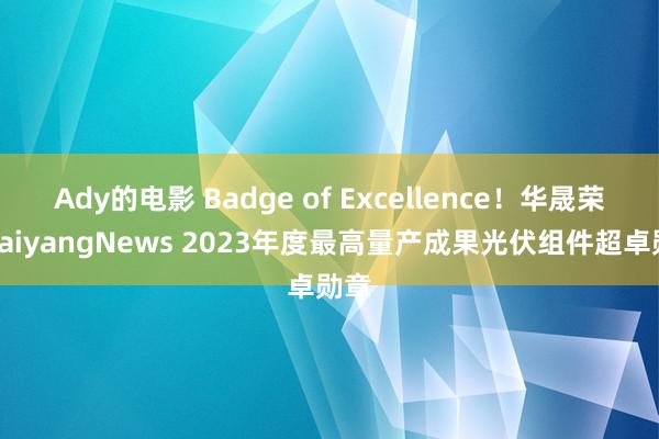 Ady的电影 Badge of Excellence！华晟荣获TaiyangNews 2023年度最高量产成果光伏组件超卓勋章