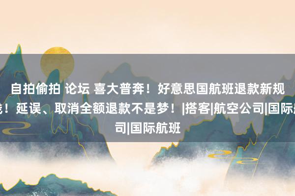 自拍偷拍 论坛 喜大普奔！好意思国航班退款新规上线！延误、取消全额退款不是梦！|搭客|航空公司|国际航班