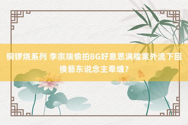 铜锣烧系列 李宗瑞偷拍8G好意思满檔案外流　下回換藝东说念主牵缠？