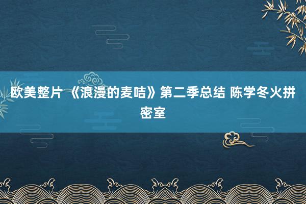 欧美整片 《浪漫的麦咭》第二季总结 陈学冬火拼密室